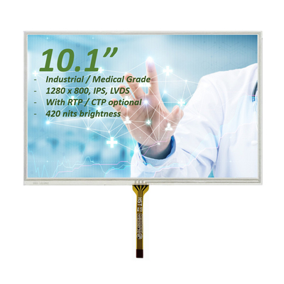 10 Zoll Resistiver LCD-Touchscreen 1280x800 Punkte Industrie- und Medizintechnik