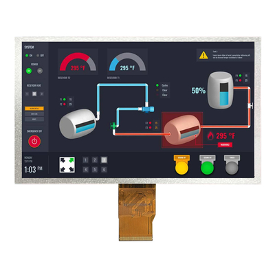 7 Zoll TFT-LCD-Display mit breiter Temperaturfunktion RGB 1024x600 50pins HMI-Bildschirm