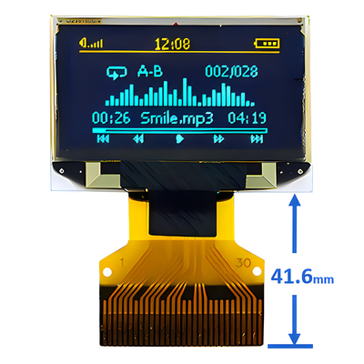 0.96 Zoll 30 Pin ZIF-Anschluss OLED dünnes Display-Panel 128x64 Dot Matrix SPI I2C-Schnittstelle
