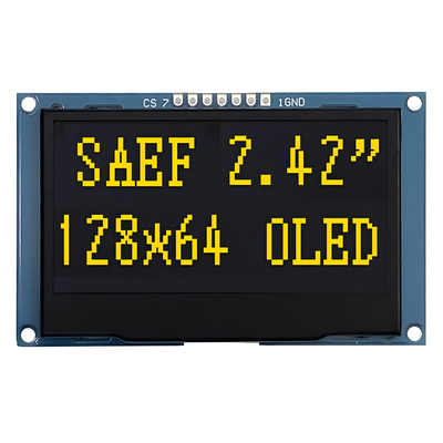 2.42-Zoll-gelb OLED-Display mit 128x64 Auflösung und 7-Pin SPI-Schnittstelle
