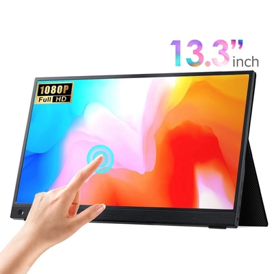 13.3 Zoll Touchscreen Portable Monitor, USB C Portable Gaming Monitor mit Desktop-Stand für Laptop Computer Telefon Zweiter/Erweiterter Bildschirm