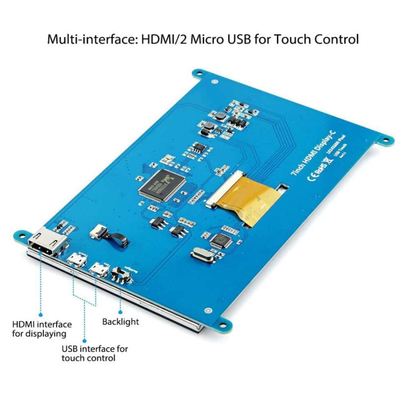 Himbeere Pi4 HDMI 7 Zoll TFT LCD-Anzeige 800x480 Dots With Capacitive Touch Panel