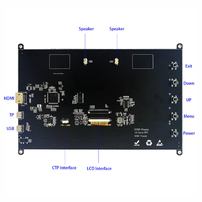 10.1" 1024x600 IPS PCAP-kapazitiver Touchscreen TFT-LCD-Unterstützung HDMI-Anschluss