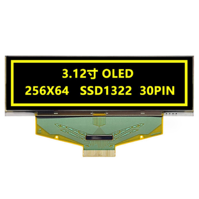 3.12-Zoll-Industrial-Grade OLED-Display-Modul- 256x64 Pixel, 30-Pin mit SPI, I2C-Schnittstellen