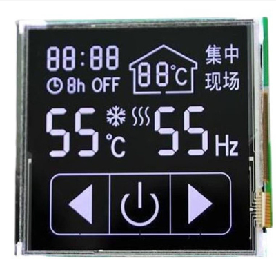 Kundenspezifisches VA-Segment-LCD-Display 12:00 Betrachtungsrichtung Duty/Bias 1/4 Duty Ultra-Low 2μA Verbrauch -20°C bis 70°C Betrieb