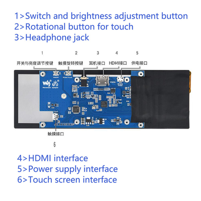7.9 Zoll Bar Typ IPS Kapazitiv Touch TFT Monitor mit HDMI-Ausgang für Raspberry Pi 4 Windows os 400x1280 Auflösung