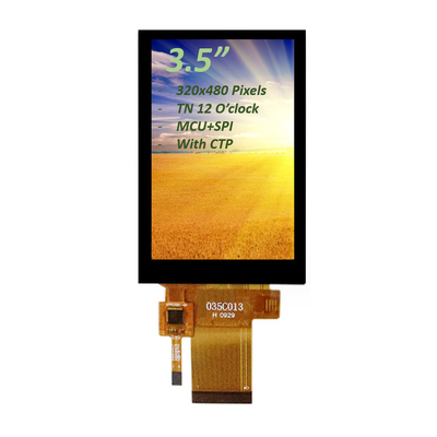 Hohe Helligkeit 3,5 Zoll PCAP TFT Display MCU und SPI Schnittstelle 12 Uhr