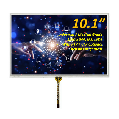 10.1 Zoll TFT-LCD-Display mit Auflösung 1280x800 mit Resistiven Touch-Panel