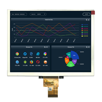 8 Zoll TFT-LCD-Display 800x600 Pixel TN RGB TN 12 Uhr Sichtrichtung
