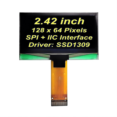 2.42 Zoll OLED-Display 128x64 gelbe Schriftarten PMOLED-Bildschirm SSD1309 Controller SPI+IIC Schnittstelle