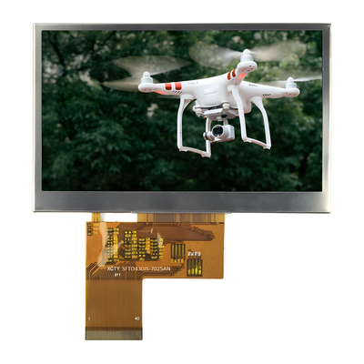 4.3-Zoll-Hochhelligkeit 1000nits TFT-LCD-Modul 480x272 Auflösung und optionale Touchscreen
