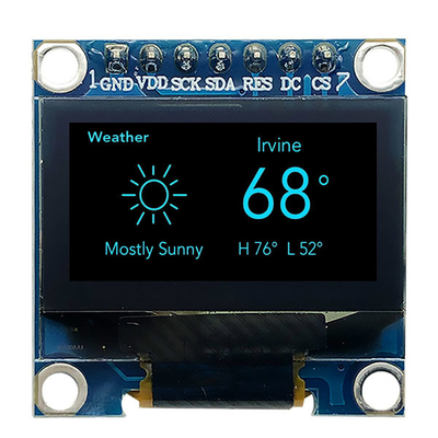 7 Pins 0,96 Zoll OLED Display Modul SPI 3V Weiß PMOLED mit SSD1306 Treiber IC