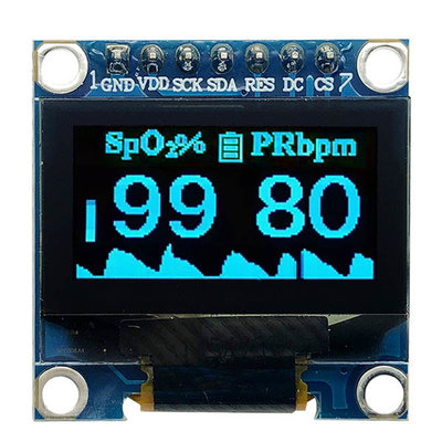 0.96 Zoll SSD1306 Controller 7 Stift Weiße und Blaue Schriftarten SPI OLED-Display 128x64 3V PMOLED