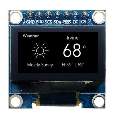 7 Pins 0,96 Zoll OLED Display Modul SPI 3V Weiß PMOLED mit SSD1306 Treiber IC