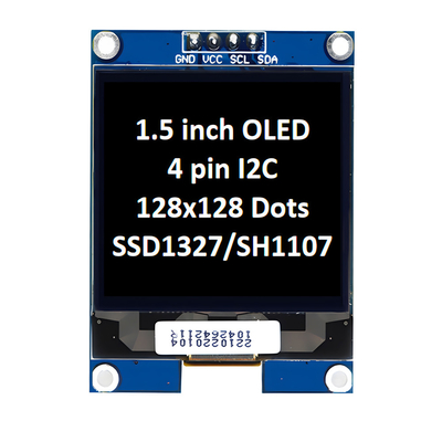 1.5 Zoll OLED-Display-Panel-Modul 128x128 Pixel 4 Pins I2C-Schnittstelle mit LED-Display-Controller