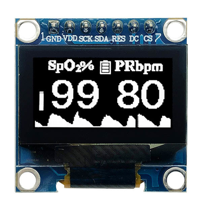 0.96 Zoll SSD1306 Controller 7 Stift Weiße und Blaue Schriftarten SPI OLED-Display 128x64 3V PMOLED